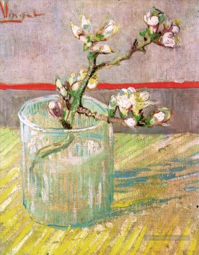 Branche d’amande en fleurs dans un verre Vincent van Gogh Peinture à l'huile
